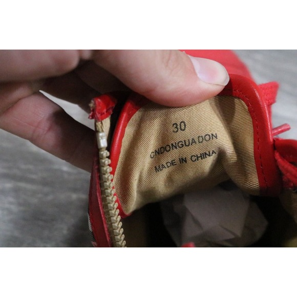 BURBERRY HIGH TOP SNEAKERS Toddler EU 30 NOVA CHECK SHOES Graffiti RED - Picture 12 of 12